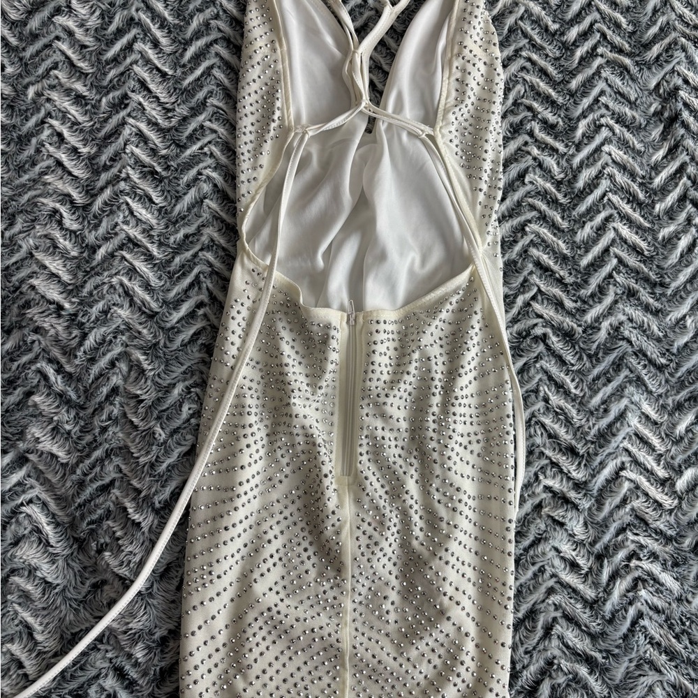 Elegant White Dress with Silver Accents